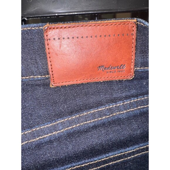 Madewell Alley Straight Dark Wash Denim Jeans Size 25 Dark Blue Denim Stretch - Picture 9 of 12